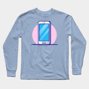 Hand Phone Cartoon Vector Icon Illustration (2) Long Sleeve T-Shirt